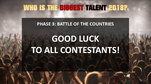 Good luck to all contestants